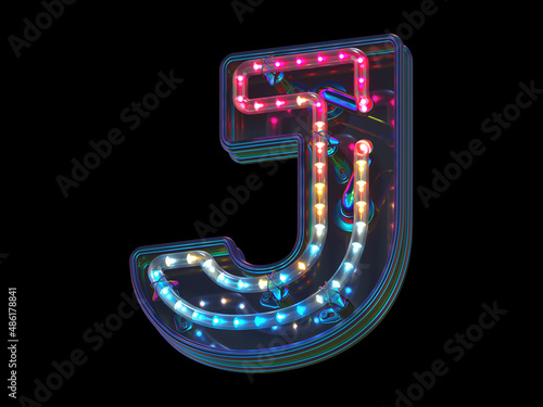 Wallpaper Mural Colorful led font. Letter J Torontodigital.ca