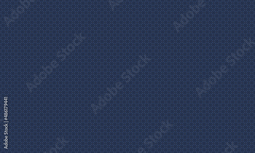 Embroidery pattern seamless. Cross diagonal stitch lines,dark and light blue elements on indigo background. For t-shirt patchwork fabric wrapping cloth silk scarf bandana hats bags.