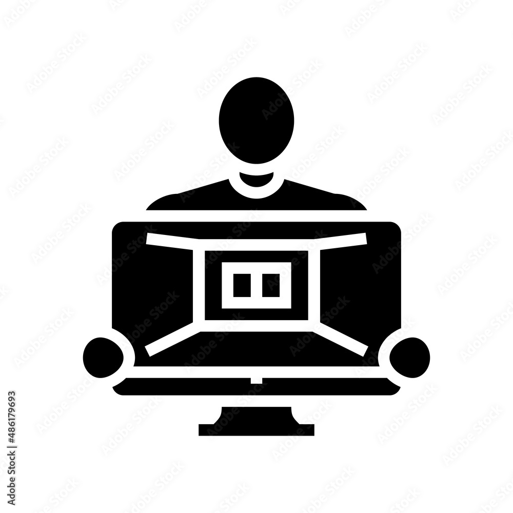 interior designer glyph icon vector. interior designer sign. isolated contour symbol black illustration interior designer glyph icon vector. interior designer sign. isolated contour symbol black illustration