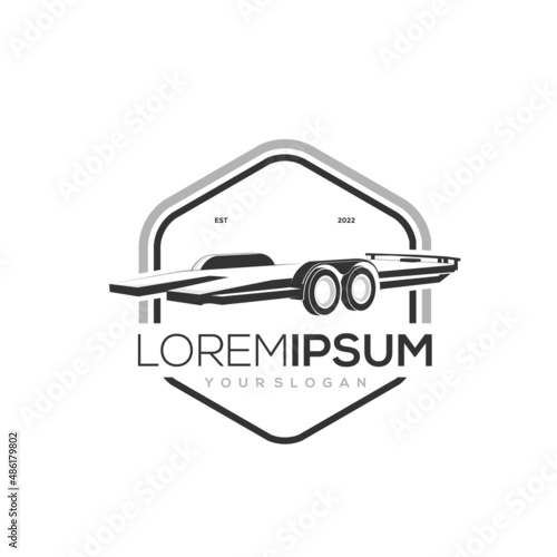 trailer icon logo design silhouette