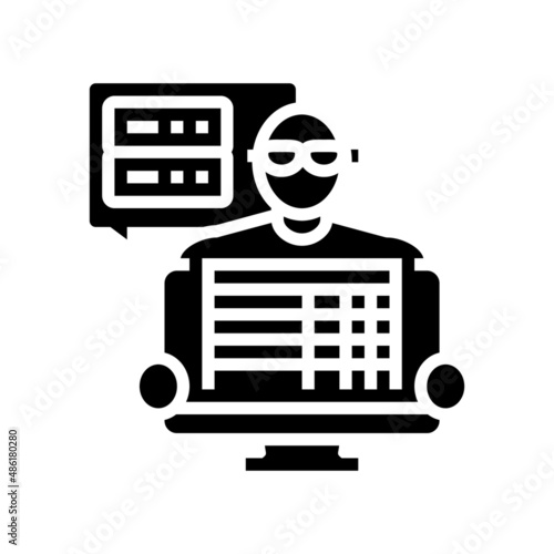 data entry clerk glyph icon vector. data entry clerk sign. isolated contour symbol black illustration