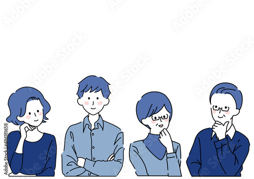 シンプルな考える人々のセット