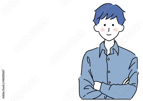 楽しいことを考える男性