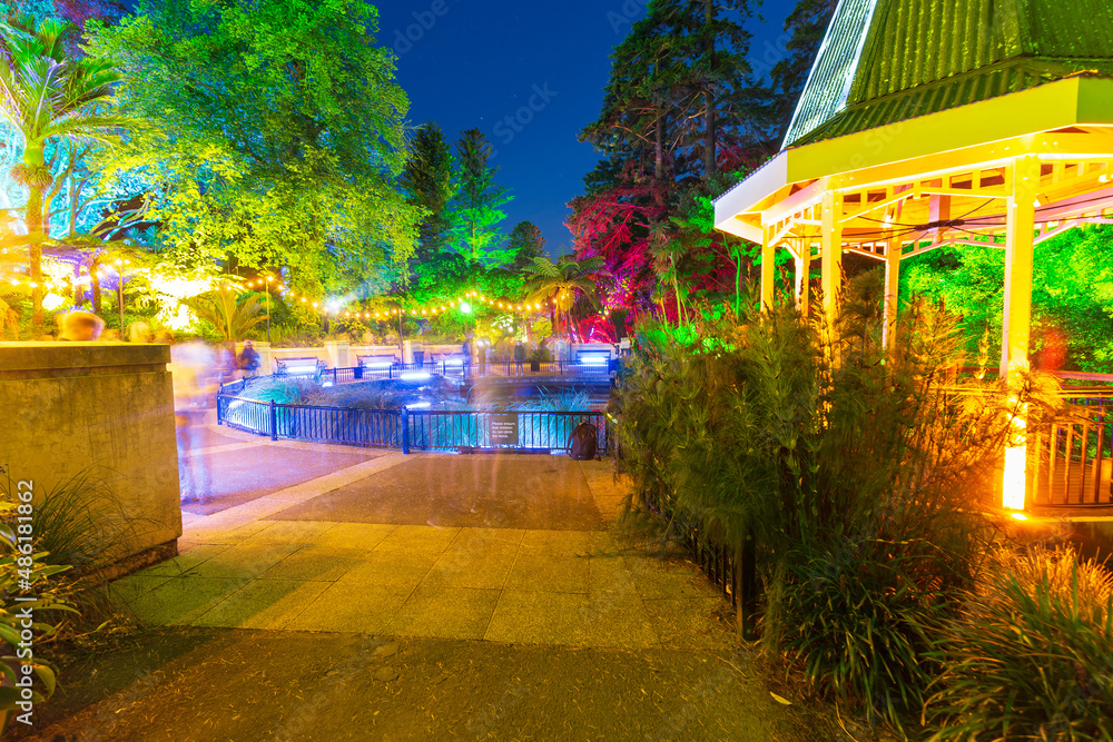 The Duck Pond at Gardens Magic - Dazzling displays of light amongst the trees of Wellington Botanic Garden, New Zealand