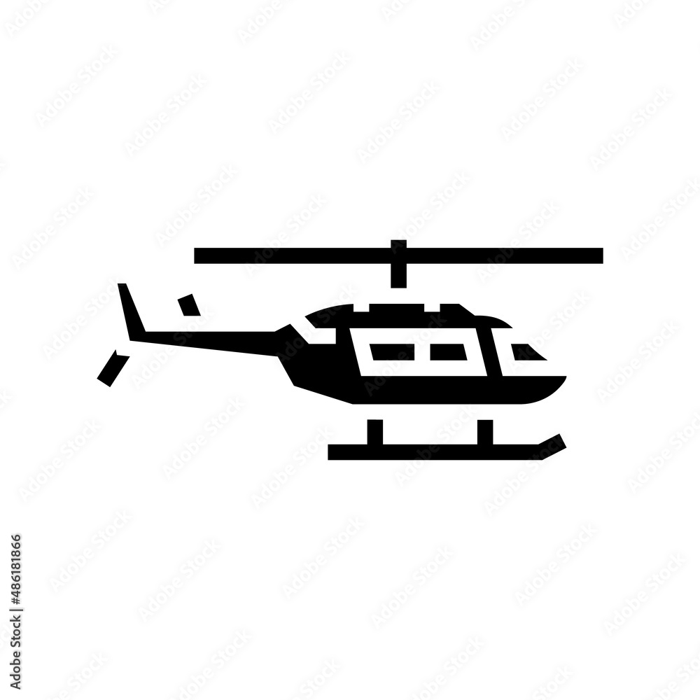helicopter transport glyph icon vector. helicopter transport sign. isolated contour symbol black illustration
