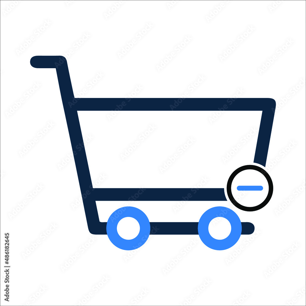 Shopping basket or Subtraction icon Shopping basket or Subtraction icon