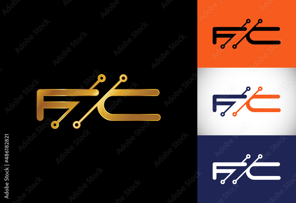 Initial Letter F C Logo Design Vector. Graphic Alphabet Symbol For Corporate Business Identity