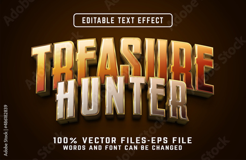 treasure hunter 3d text effect premium vectors