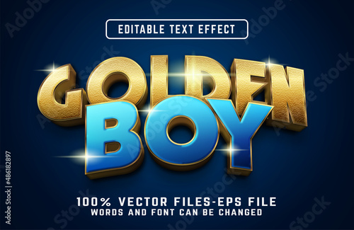 golden boy cartoon style text effect premium vectors