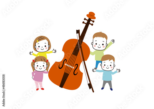 バイオリンと4人の子どもたち