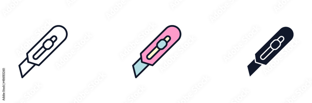 Cutter knife icon symbol template for graphic and web design collection logo vector illustration Cutter knife icon symbol template for graphic and web design collection logo vector illustration