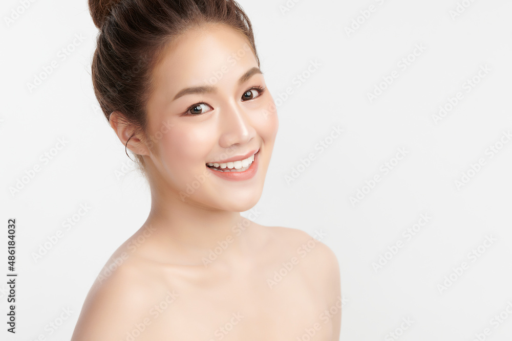 Beautiful young asian woman with clean fresh skin on white background, Face care, Facial treatment, Cosmetology, beauty and spa, Asian women portrait. Beautiful young asian woman with clean fresh skin on white background, Face care, Facial treatment, Cosmetology, beauty and spa, Asian women portrait.