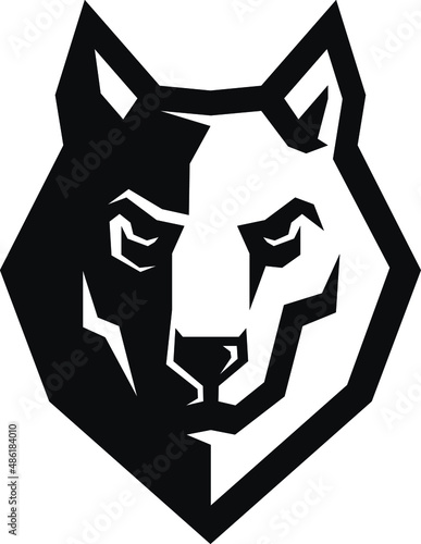Head of Wolf Geometric Design	