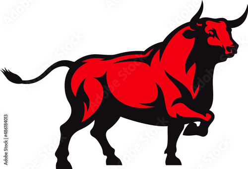 Strong Masculine Red Fighting Bull 