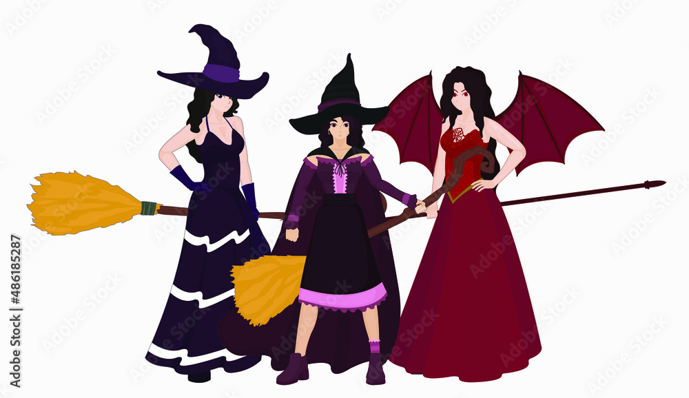 flat vector illustration design of halloween witch flat vector illustration design of halloween witch