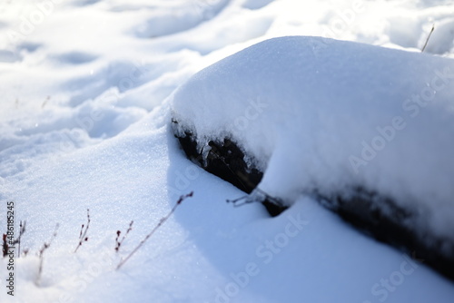 snow in the mountains