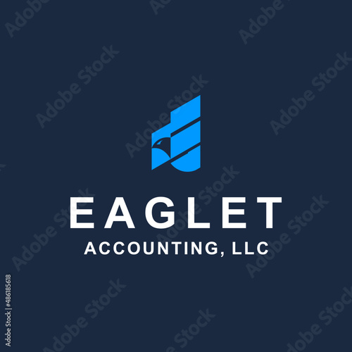 E letter and eagle accounting financial logo