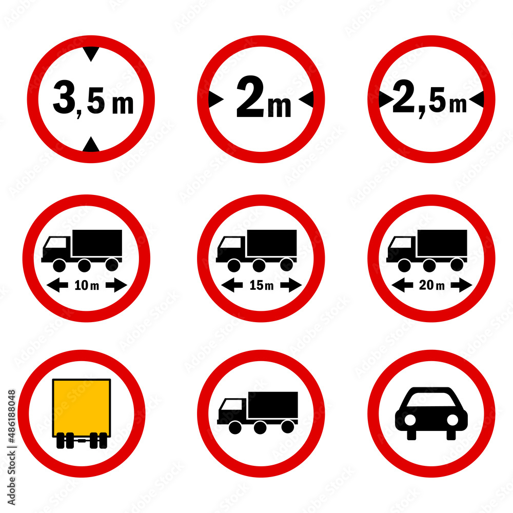 Prohibition road signs. Mandatory road signs. Traffic Laws. Vector illustration. stock image. Prohibition road signs. Mandatory road signs. Traffic Laws. Vector illustration. stock image.