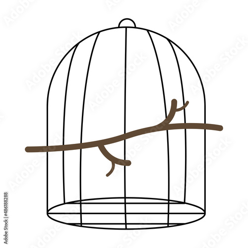 Fotografia, Obraz cage bird with branch
