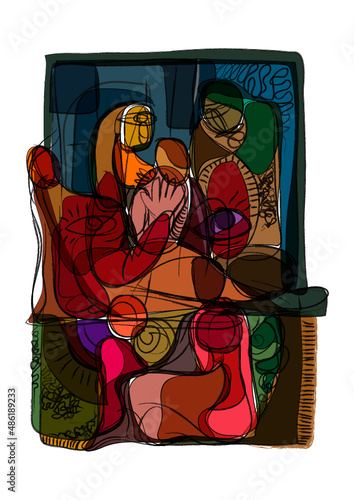 abstract paintings of lifestyle.