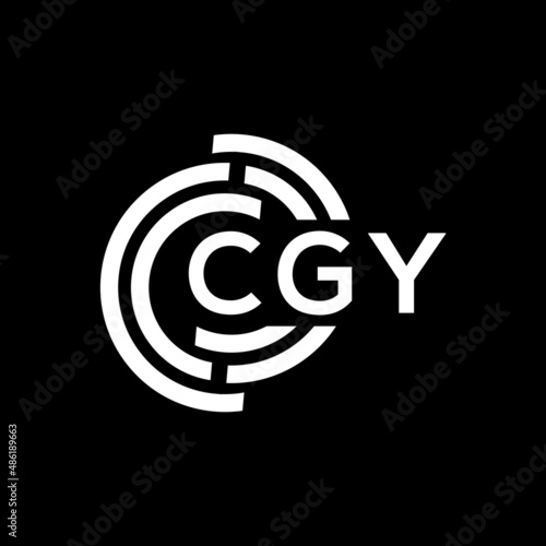 CGY letter logo design on black background. CGY creative initials letter logo concept. CGY letter design. photo