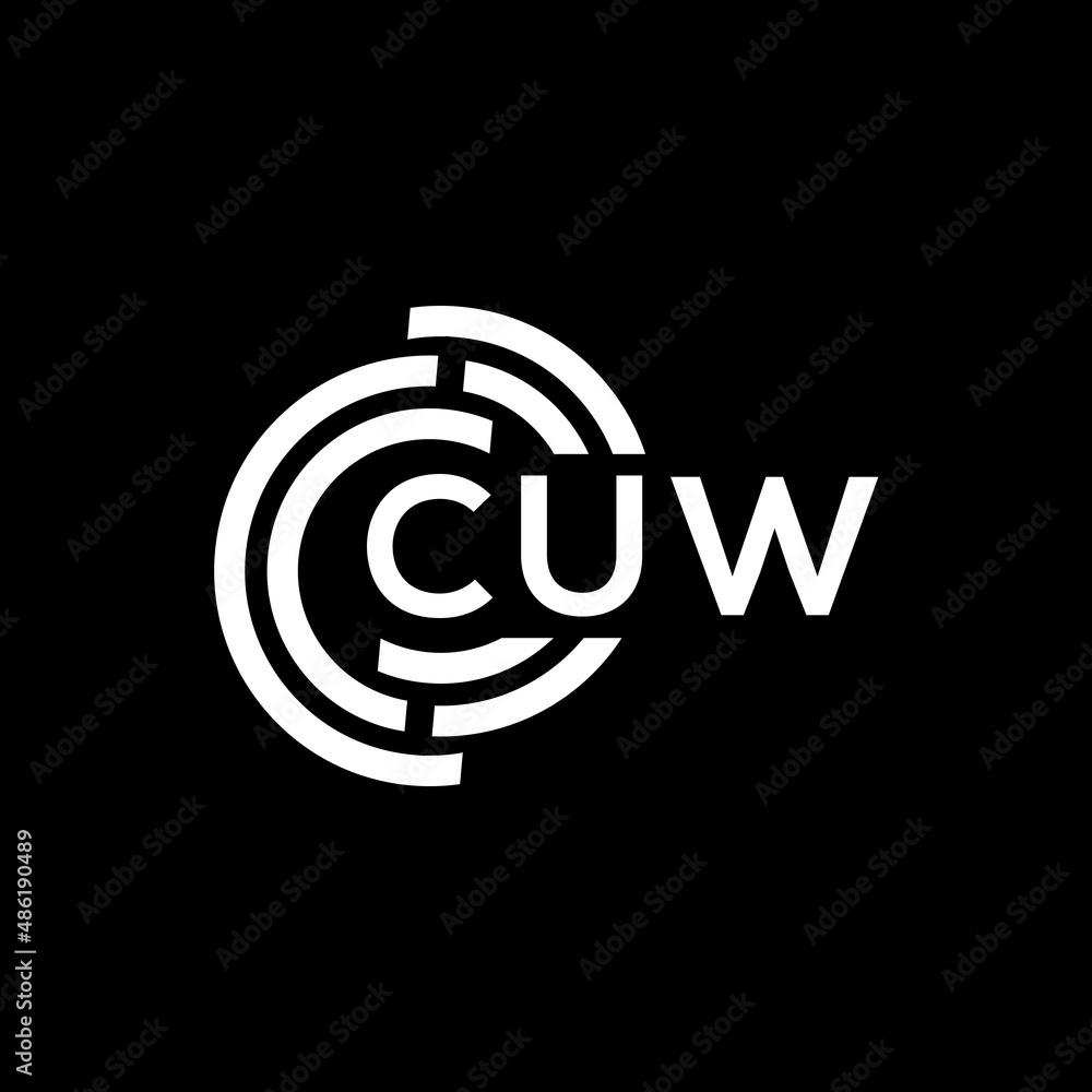 CUW letter logo design on black background. CUW creative initials letter logo concept. CUW letter design. CUW letter logo design on black background. CUW creative initials letter logo concept. CUW letter design.
