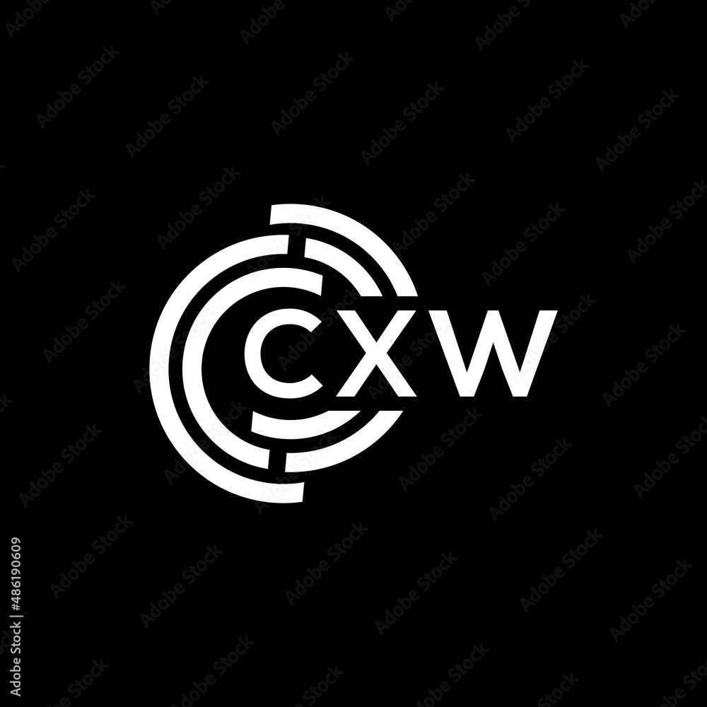 CXW letter logo design on black background. CXW creative initials letter logo concept. CXW letter design. CXW letter logo design on black background. CXW creative initials letter logo concept. CXW letter design.