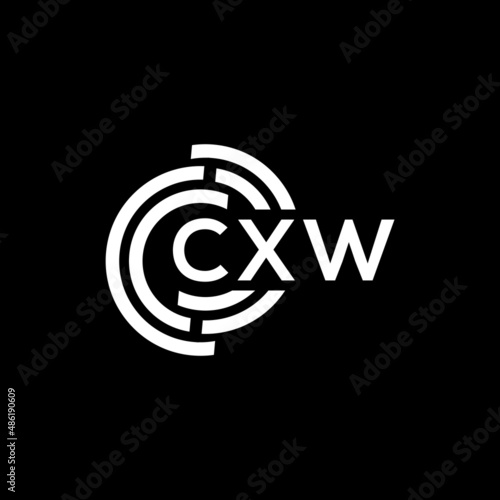 CXW letter logo design on black background. CXW creative initials letter logo concept. CXW letter design. photo