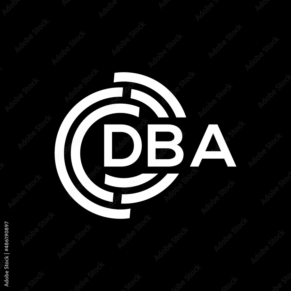 DBA letter logo design on black background. DBA creative initials letter logo concept. DBA letter design. DBA letter logo design on black background. DBA creative initials letter logo concept. DBA letter design.