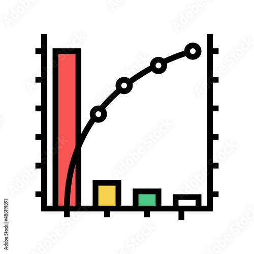 pareto chart color icon vector. pareto chart sign. isolated symbol illustration