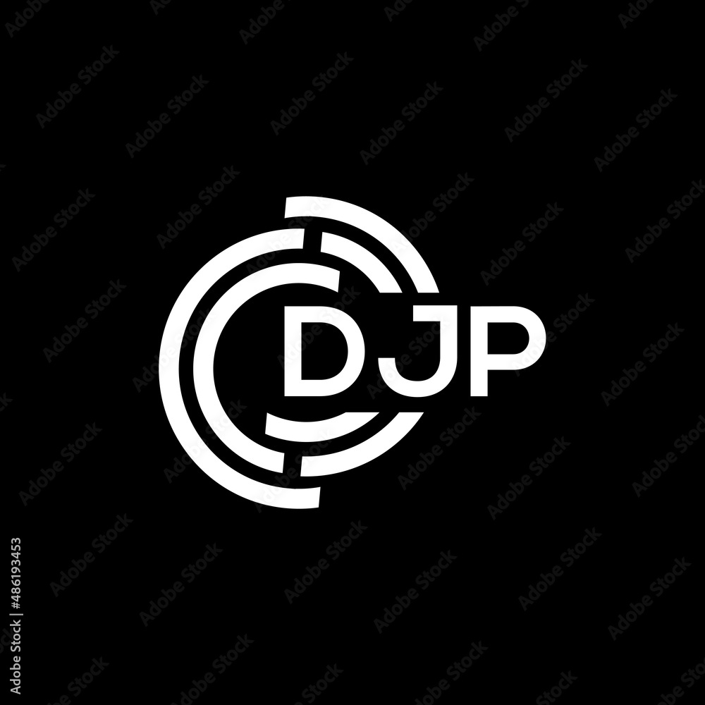 Obraz premium DJP letter logo design on black background. DJP creative initials letter logo concept. DJP letter design.