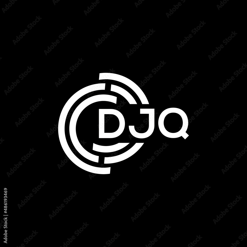 Fototapeta premium DJQ letter logo design on black background. DJQ creative initials letter logo concept. DJQ letter design.
