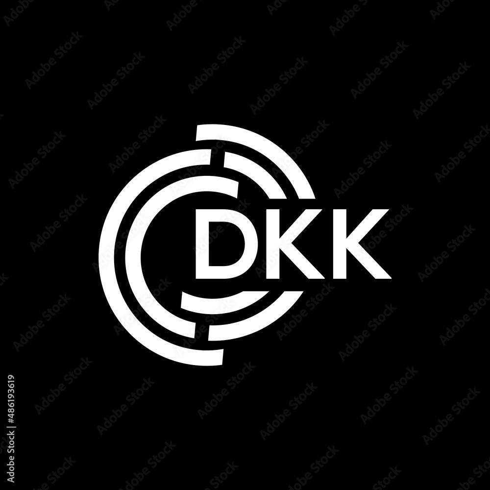Obraz premium DKK letter logo design on black background. DKK creative initials letter logo concept. DKK letter design.