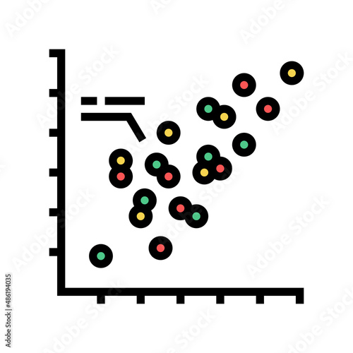scatter plots color icon vector. scatter plots sign. isolated symbol illustration