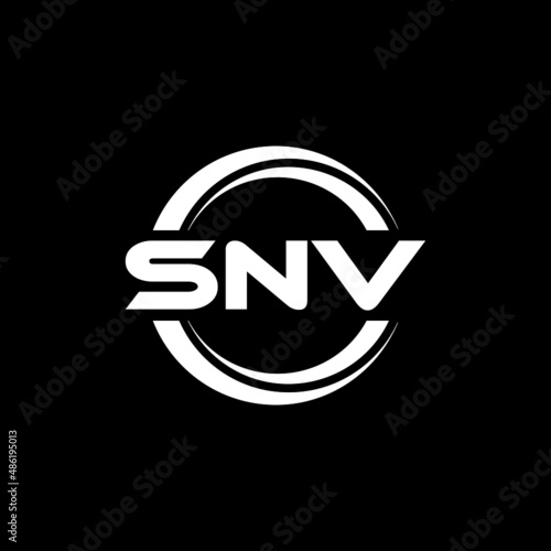 SNV letter logo design with black background in illustrator  vector logo modern alphabet font overlap style. calligraphy designs for logo  Poster  Invitation  etc.