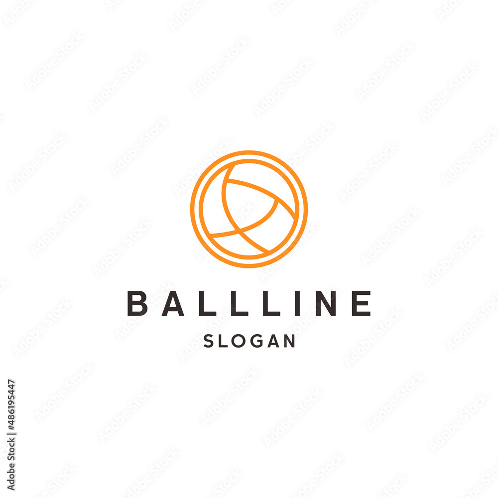 Ball logo icon flat design template 