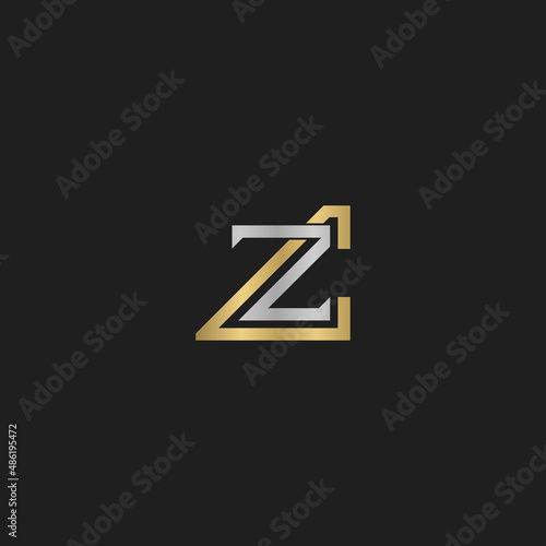 CZ, ZC, Abstract initial monogram letter alphabet logo design