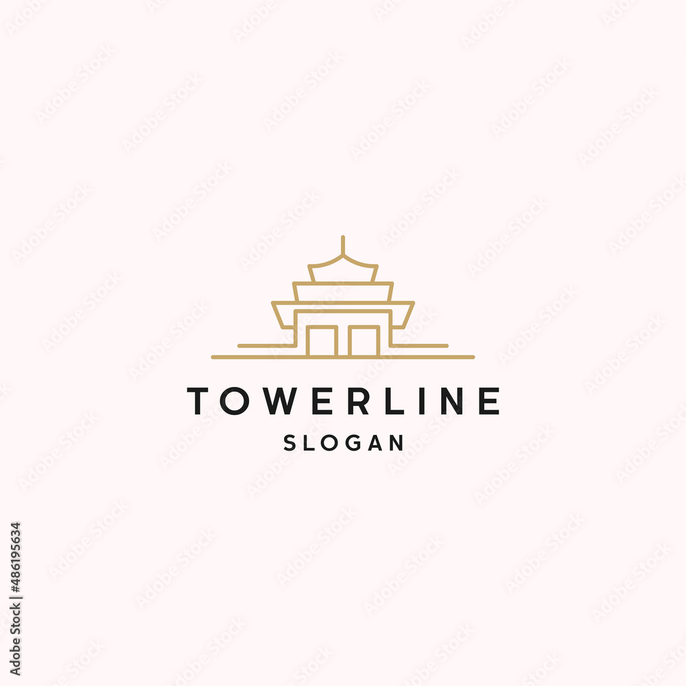 Tower logo icon flat design template