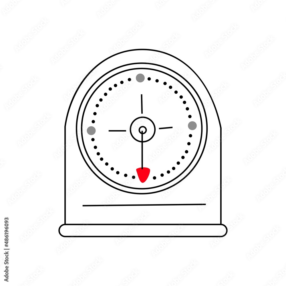 Kitchen timer on a white background. Vector illustration hand drawn in doodle outline style. Kitchen timer on a white background. Vector illustration hand drawn in doodle outline style.