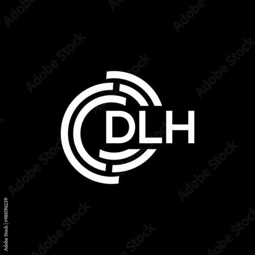 PrintDLH letter logo design on black background. DLH creative initials letter logo concept. DLH letter design. photo