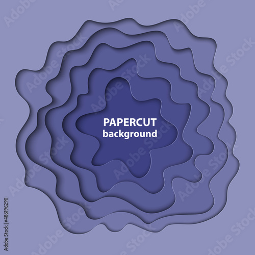 Vector background with violet colorful paper cut shapes. 3D abstract paper art style, design layout for business presentations, flyers, posters, prints, decoration, cards, brochure