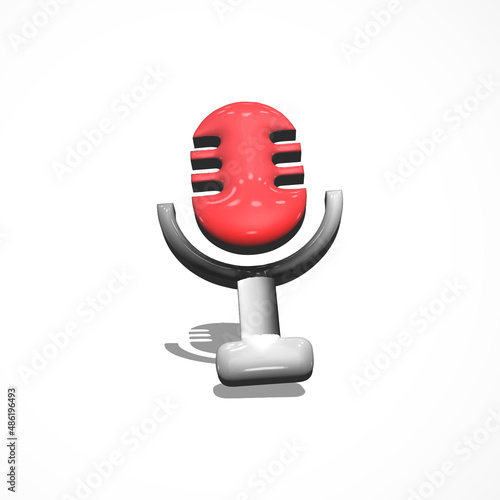 mic 3d icon render