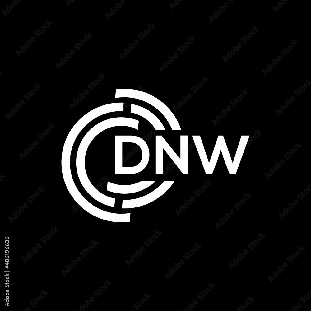 DNW letter logo design on black background. DNW creative initials letter logo concept. DNW letter design. DNW letter logo design on black background. DNW creative initials letter logo concept. DNW letter design.