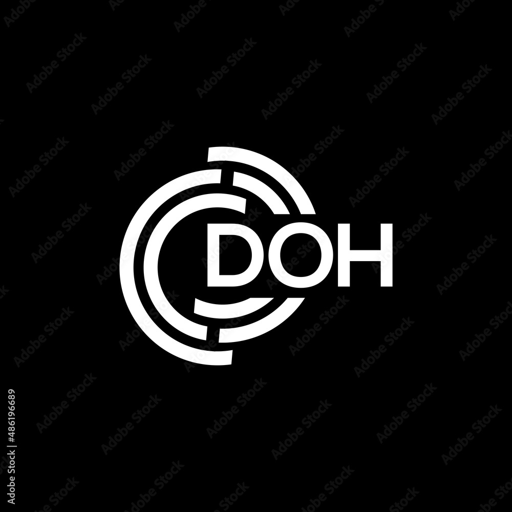 DOH letter logo design on black background. DOH creative initials letter logo concept. DOH letter design. DOH letter logo design on black background. DOH creative initials letter logo concept. DOH letter design.