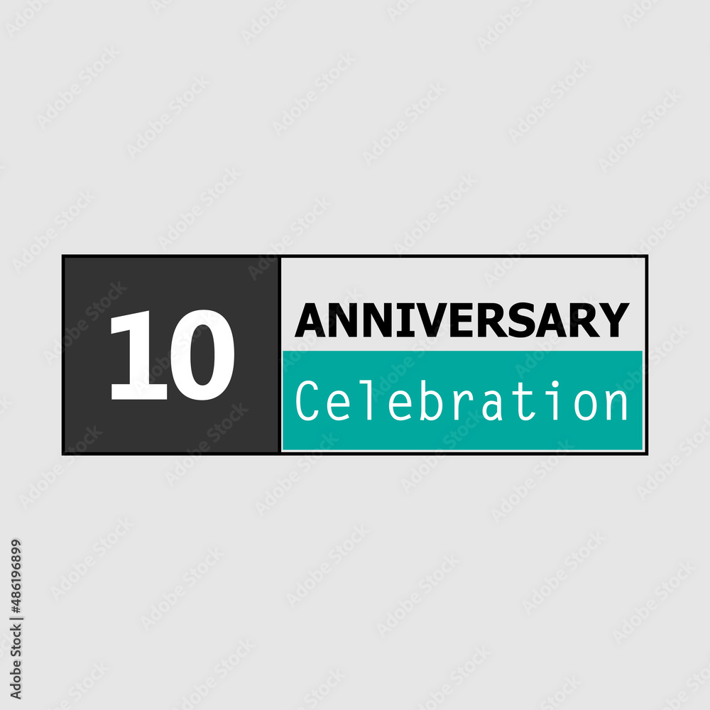 10 Year Anniversary Logo Vector Template Design Illustration elegant