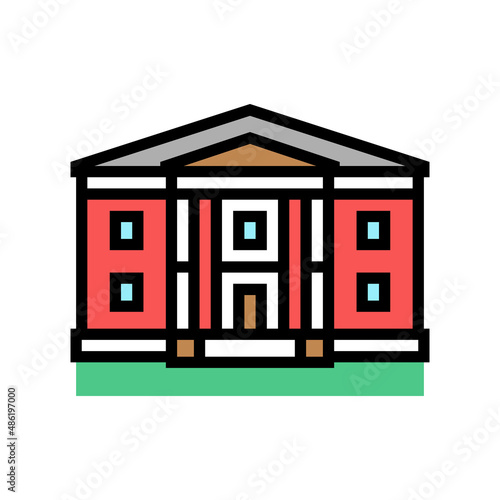 greek revival house color icon vector. greek revival house sign. isolated symbol illustration