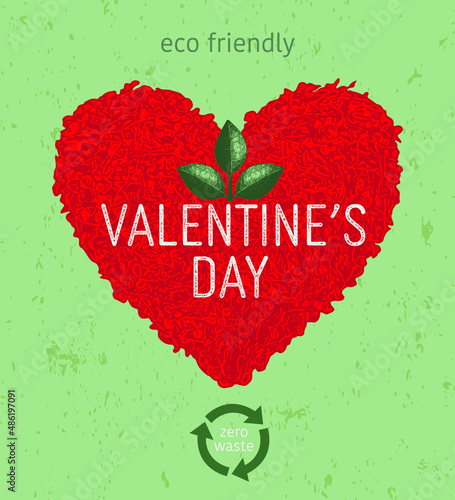 Eco friendly greeting card valentine's day.