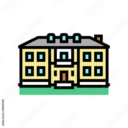 colonial house color icon vector. colonial house sign. isolated symbol illustration