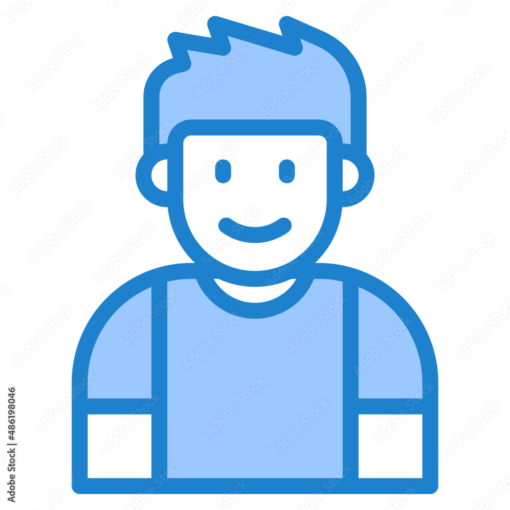 boy avatar blue style icon boy avatar blue style icon