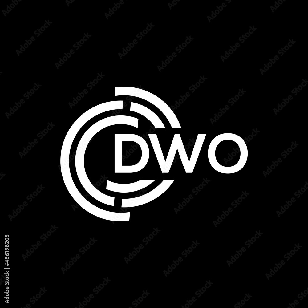 DWO letter logo design on black background. DWO creative initials letter logo concept. DWO letter design. DWO letter logo design on black background. DWO creative initials letter logo concept. DWO letter design.